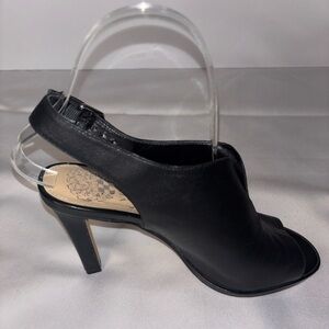 NWOB Vince Camuto Black Leather Block Heel Sandals – Women’s Size 7M